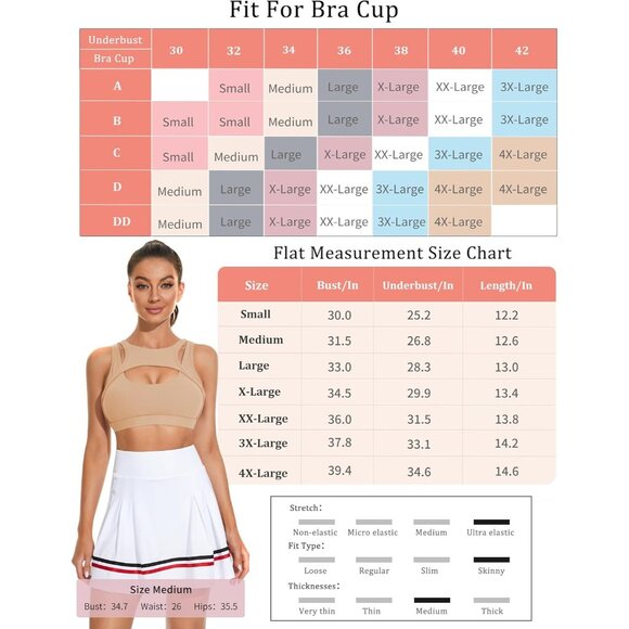 🆕Women Black Nylon Push Up Sports Bra  Hollow Crop Top Removable Cups Medium - Picture 6 of 7